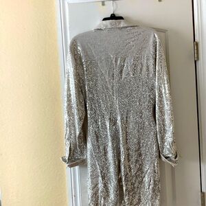 Zara classy sequin short dress. Long sleeves.